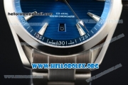 Omega Seamaster Aqua Terra 150M Clone Omega 8500 Automatic Stainless Steel Case/Bracelet with Blue Horizontal Stripe Dial Silver Stick Markers (YF)