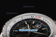 Breitling for Bentley Tourbillon Automatic White Case with Black Dial and SS Strap