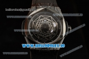 Hublot Big Bang Sang Bleu 9015 Automatic PVD Case with Black Dial Arabic Numeral Markers and Genuine Leather Strap