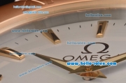 Omega Constellation Swiss Quartz Rose Gold Case White Dial Stick Markers Wall Clock