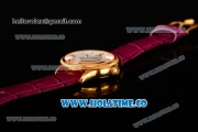 Rolex Cellini Time Asia 2813 Automatic Yellow Gold Case White Dial Burgundy Leather Strap and Stick/Roman Numeral Markers