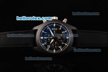 IWC Pilot's Watch TOP GUN Swiss ETA 7750 Automatic Movement Full Ceramic Case with Black Dial and White Numeral Markers