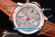 IWC Portugieser Yacht Club Asia ST25 Automatic Rose Gold Case with Silver Dial Arabic Numeral Markers and Brown Leather Strap