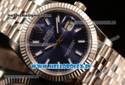 Rolex Datejust 37mm Swiss ETA 2836 Automatic Steel Case with Jubilee Steel Bezel Blue Dial Stick Steel Bracelet
