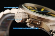 U-Boat Italo Fontana Left Hook Automatic Movement Full Steel with Yellow Markers and Black Dial