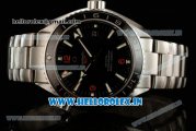 Omega Seamaster Planet Ocean 600M Co-axial GMT Clone Omega 8605 Automatic Steel Case Black Dial With Stick/Arabic Numeral Markers Steel Bracelet- 1:1 Original(KW)
