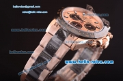 Rolex Daytona Automatic 7750 Coating Rose Gold Case and RG/PVD Strap with Pink Dial
