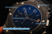 Hublot Big Bang Swiss Valjoux 7750 Automatic Movement Ceramic Case with Blue Dial and Black Rubber Strap - 1:1 Original