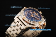 Breitling Chronomat B01 Chronograph Swiss Valjoux 7750 Automatic Movement Full Steel with Blue Dial and Rose Gold Markers