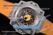 Hublot Masterpiece MP 08 Antikythera Sunmoon Asia 2813 Automatic Steel Case Skeleton Dial Yellow Leather Strap and White Markers