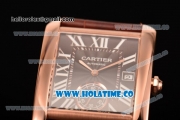 Cartier Tank MC Swiss ETA 2824 Automatic Rose Gold Case with Brown Dial and White Roman Numeral Markers