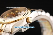 Rolex Datejust Oyster Perpetual Automatic Movement Steel Case with Gold Bezel and Diamond Markers-Lady Model