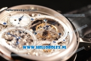 Breguet Classique Complications Swiss Tourbillon Manual Winding Steel Case with Skeleton Dial and Black Leather Strap