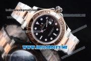 Rolex Yacht-Master 40 Clone Rolex 3135 Automatic Two Tone Case/Bracelet with Black Dial and Dot Markers (BP)