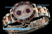 Ulysse Nardin Maxi Marine Diver Automatic Movement Steel Case with White Dial and Two Tone Strap