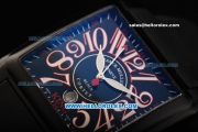 Franck Muller Black Cortez Swiss ETA 2892 Automatic Movement PVD Case with Black Dial and Arabic Numeral Markers