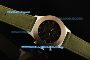 Panerai Radiomir Mare Nostrum Chronograph Swiss Valjoux 7750 Manual Winding Movement Steel Case with Black Dial and Green Strap