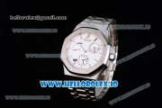 Audemars Piguet Royal Oak Double Time Chrono Asia Automatic Steel Case White Dial With Stick Markers Steel Bracelet