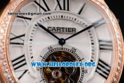 Cartier Drive de Cartier Flying Tourbillon Swiss Tourbillon Manual Winding Rose Gold Case with White Dial and Roman Numeral Markers