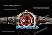 Audemars Piguet Rubens Barrichello Chrono Miyota Quartz Steel Case with PVD Bezel Stick Markers and Red/Black Skeleton Dial (EF)