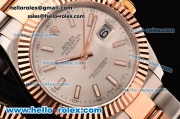 Rolex Datejust II Asia 2813 Automatic Two Tone Case with White Dial and White Stick Markers - ETA Coating Super LumiNova