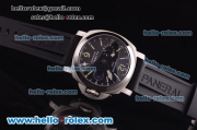 Panerai Luminor GMT PAM 244 Swiss Valjoux 7750 Automatic Steel Case with Black Dial and Black Rubber Strap-1:1 Original