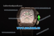 Richard Mille RM11-01 Mancini Chronograph Swiss Valjoux 7750 Automatic PVD Case with Skeleton Dial and White Markers - 1:1 Original