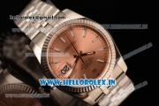 Rolex Datejust Clone Rolex 3135 Automatic Steel Case Orange Dial With Stick Markers Steel Bracelet- 1:1 Original(AR)