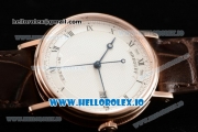 Breguet Classique Japanese Miyota 9015 Automatic Movement Rose Gold White Dial and Roman Numeral Markers Leather Strap (FF)