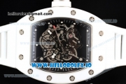 Richard Mille RM 055 Bubba Watson 9015 Automatic Ceramic Case with Black Dial Dots Markers and Rubber Strap