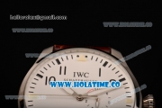 IWC Big Pilot Automatic Movement Steel Case with Silver Dial - Black Numeral Markers and Brown Leather Strap