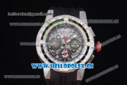 Richard Mille RM60-01 Asia Automatic Steel Case with Skeleton Dial Black Rubber Strap and Stick/Arabic Numeral Markers