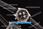 Breitling Avenger Chrono Swiss Valjoux 7750-SHG Automatic Stainless Steel Case with Black Leather Strap and Black Dial