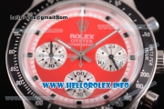 Rolex Daytona Vintage Edition Miyota Quartz Steel Case with Red Dial and Grey Nylon Strap (GF)