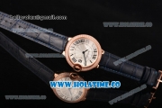 Cartier ballon bleu de Cartier Swiss Quartz Movement Rose Gold Case with Diamond Bezel and Leather Strap