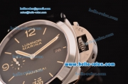 Panerai Luminor Marina Fu Swiss Valjoux 7750-CHG Automatic Steel Case with Yellow Stick Markers and Black Dial 1:1 Original