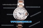 Cartier Ballon Bleu Medium Seiko NH06 Quartz Steel Case with Silver Dial and Roman Numeral Markers Two Tone Bracelet (YF)