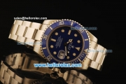 Rolex Submariner Rolex 3135 Automatic Full Steel with Blue Bezel and Blue Dial