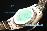 Rolex Datejust Automatic Movement ETA Coating Case with White Dial and Diamond Bezel-Steel Strap