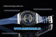 Audemars Piguet Royal Oak Offshore Tourbillon Chronograph Miyota Quartz Movement Steel Case Blue Dial With Stick Markers Blue Rubber Strap