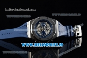 Audemars Piguet Royal Oak Offshore Tourbillon Chronograph Miyota Quartz Movement Steel Case Blue Dial With Stick Markers Blue Rubber Strap