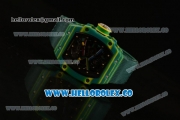 Richard Mille RM027-03 Miyota 9015 Automatic PVD Case with Black Dial and Green Nylon Strap