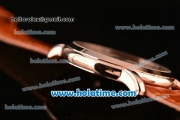 Vacheron Constantin Metiers D Art Miyota OS2035 Quartz Rose Gold Case with Beige Dial and Brown Leather Strap