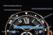 Cartier Calibre de Cartier Diver Asia ST16 Automatic Steel Case with Black Dial Roman Markers and Black Rubber Strap