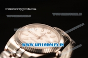 Rolex Datejust 37mm Swiss ETA 2836 Automatic Movement Steel Case with Steel Bezel White Dial Steel Strap