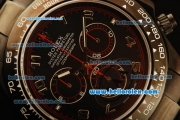 Rolex Daytona II Swiss Valjoux 7750 Automatic PVD Case and Black Dial and Numeral Markers