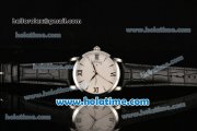Patek Philippe Calatrava Swiss ETA 2824 Automatic Steel Case with White Dial Black Leather Strap and Stick/Roman Numeral Markers