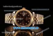 Rolex Datejust 37mm Swiss ETA 2836 Automatic Two Tone with Pink Dial and Diamonds Markers