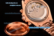 Rolex Daytona Chronograph Swiss Valjoux 7750-SHG Automatic Rose Gold Case with Rose Gold Dial and White Stick Markers