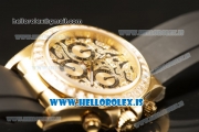 Rolex Daytona Black Dial And Bezel With Yellow Gold Case Euipment Rolex 4130 With Rubber Strap 116588 TBR-003(EF)